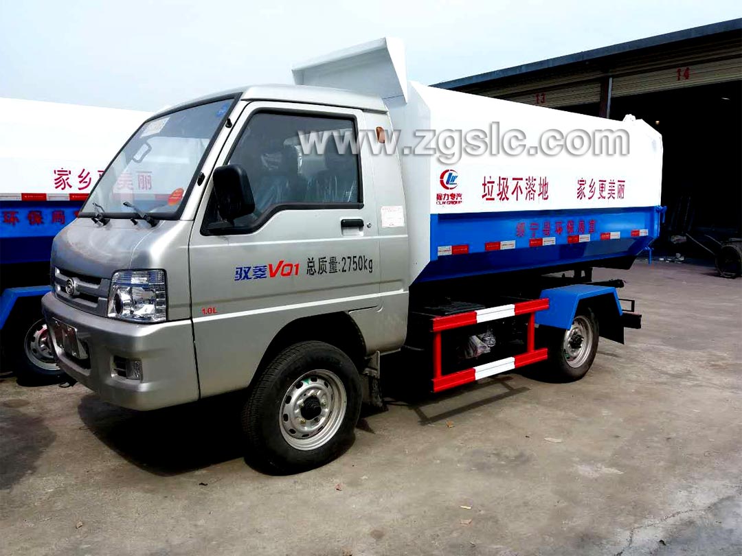 福田3方掛桶垃圾車_3方側(cè)掛桶垃圾車多少錢一輛？